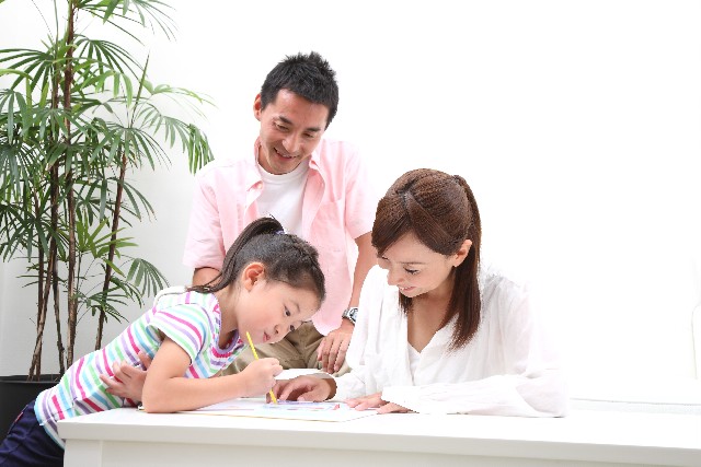 family studying